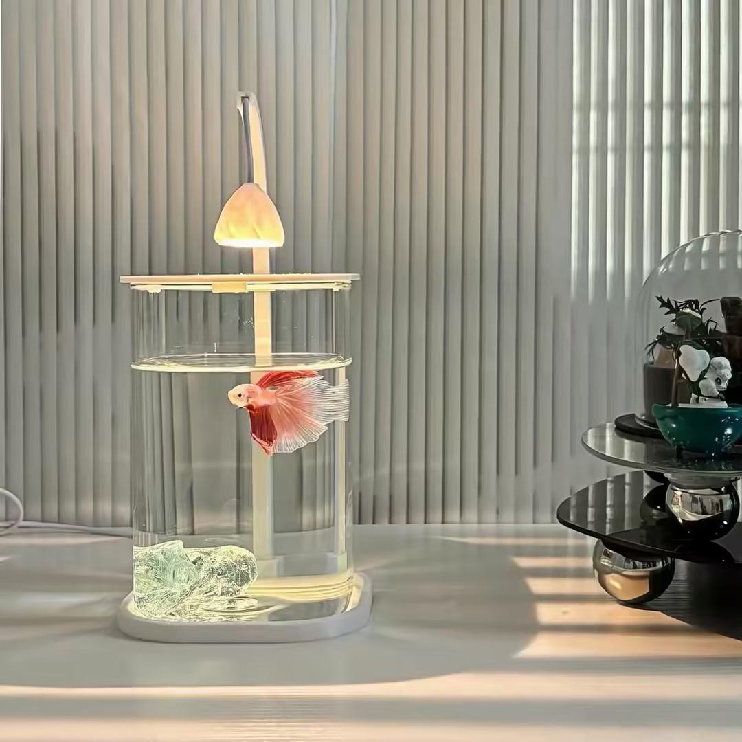 Fish Toy In Aquarium - 360° Panoramic Clear Desktop Fish Tank