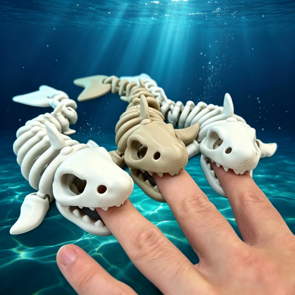 Aquarium Fish Guppy - Shark Skeleton Aquarium Decor Articulated Ornament