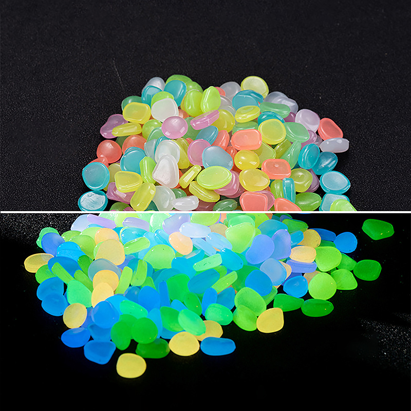 Aquarium Fish That Glow In The Dark - C 100pcs Garden Decor Luminous Stones