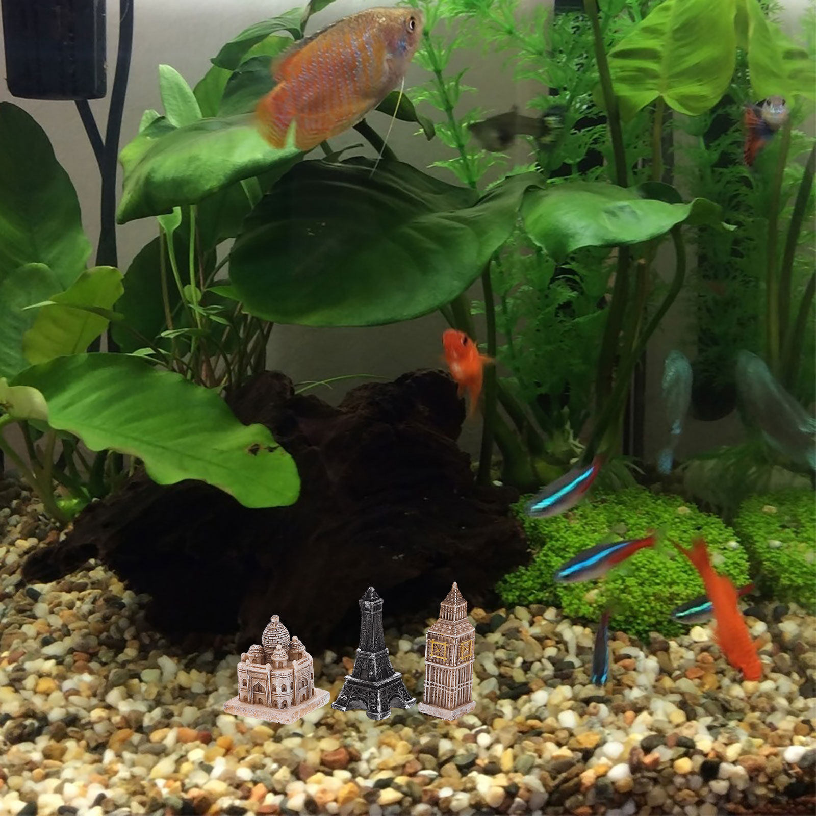 Fish Toy In Aquarium - 7Pcs Miniature Roman Statues Detailed Resin