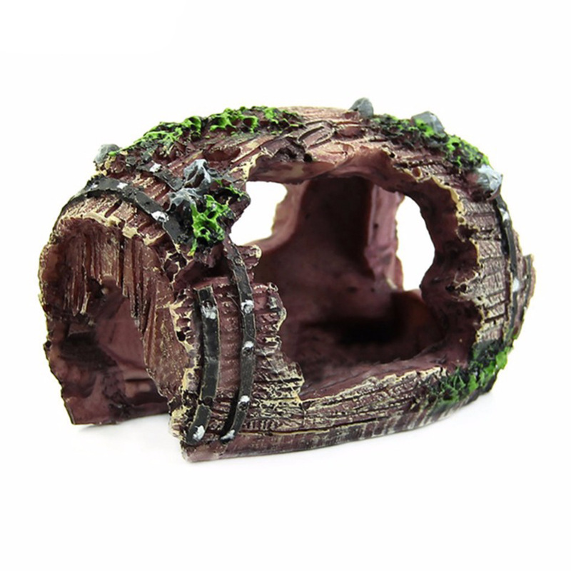 Aquarium Fish Tank Price - Aquarium Artificial Barrel Cave Resin Ornaments