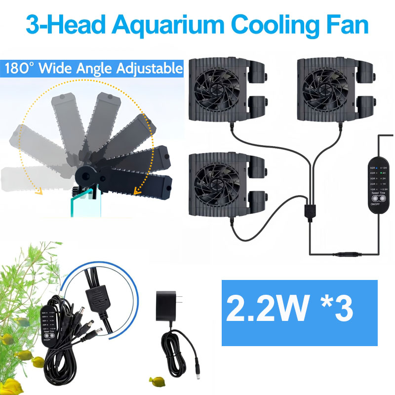 3-Head Aquarium Cooling Fan 5- - Aquarium Fish Uk recension och pris