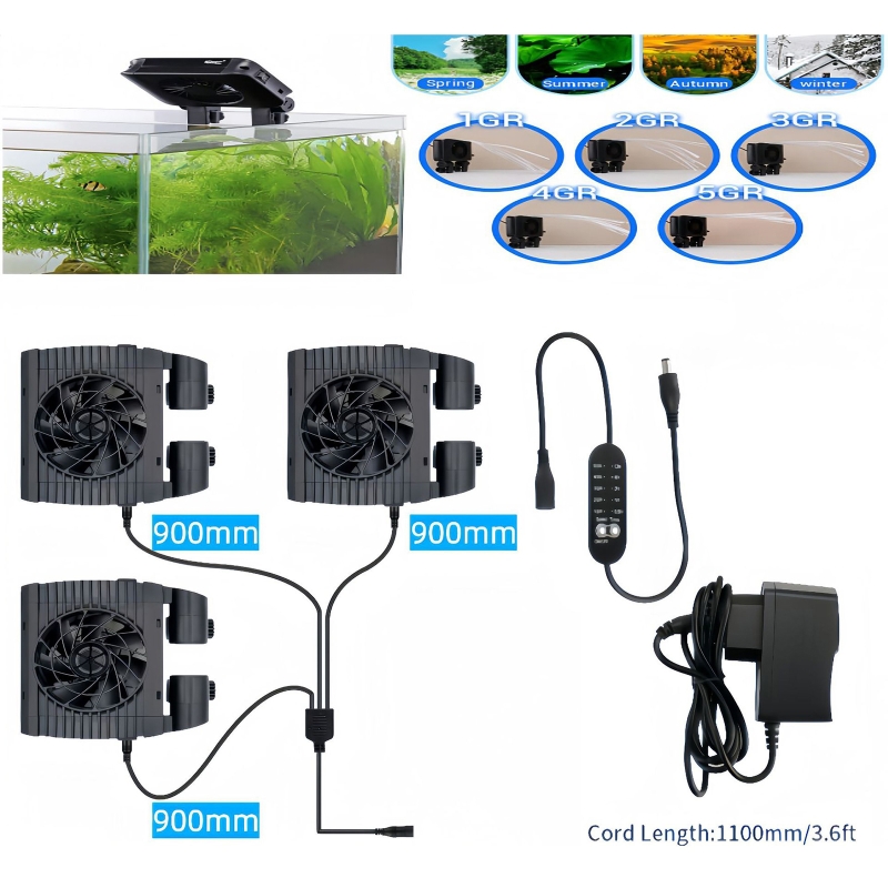 3-Head Aquarium Cooling Fan 5- - Aquarium Fish Uk recension och pris