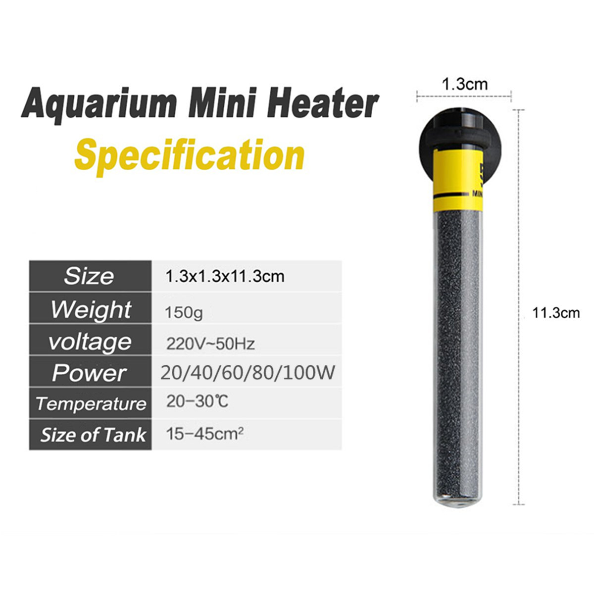Mini Aquarium Heater Submersib - Aquarium Fish Uk recension och pris