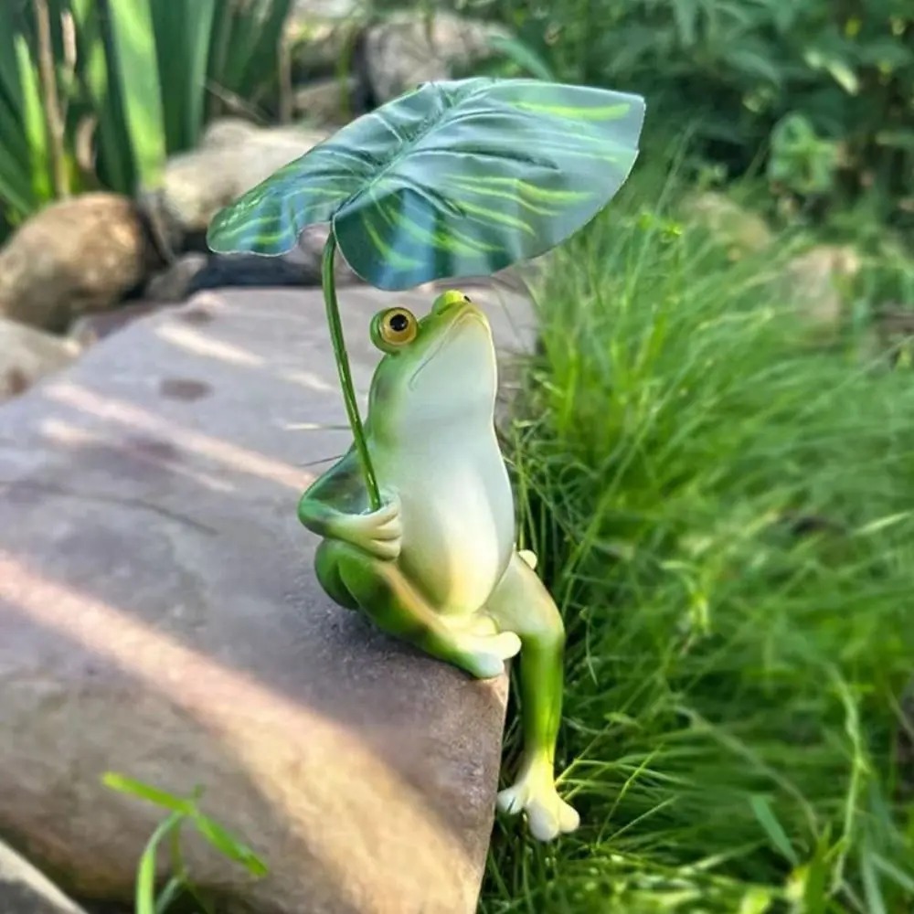 Cartoon Resin Frog Figurine Cr - Aquarium Fish Guppy recension och pris