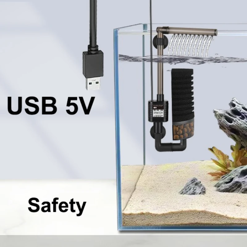 Quiet Aquarium Filter USB Bio- - Aquarium Fish In Bowl recension och pris