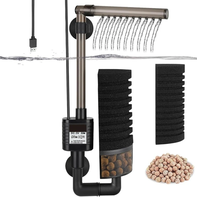 Quiet Aquarium Filter USB Bio- - Aquarium Fish In Bowl recension och pris