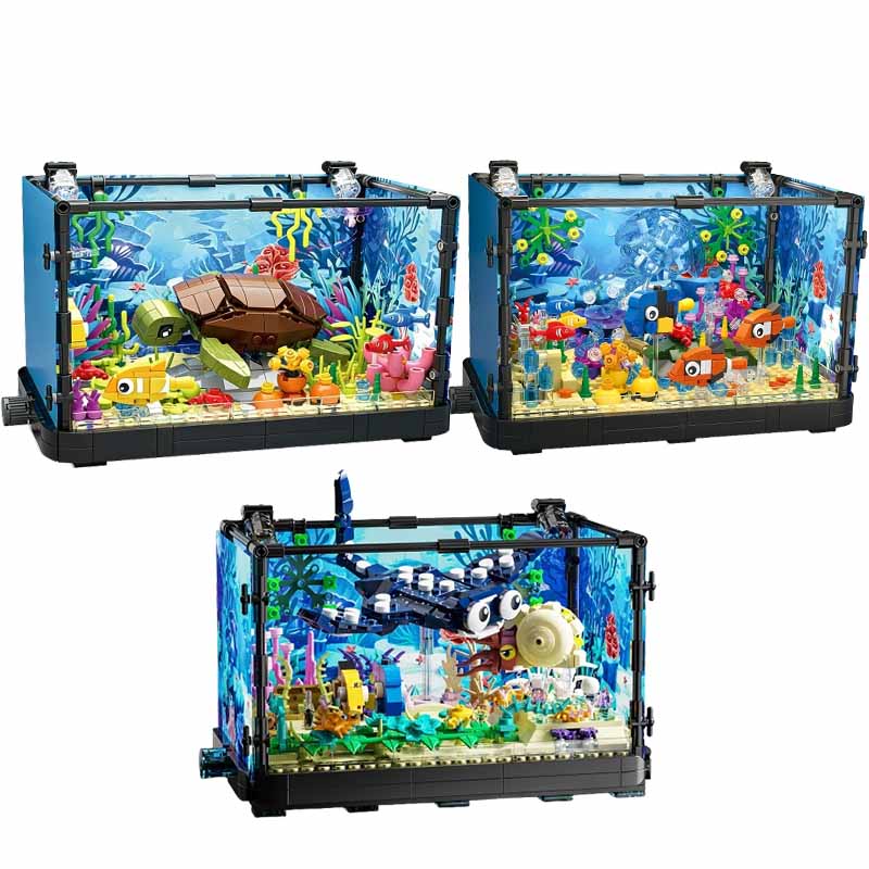Fish Tank Building Block Set w - Fish Toy In Aquarium recension och pris