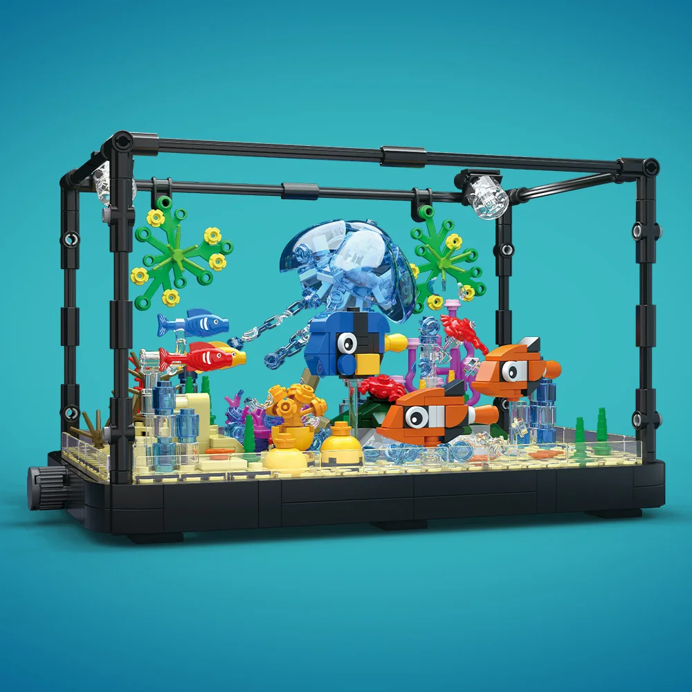 Fish Tank Building Block Set w - Fish Toy In Aquarium recension och pris