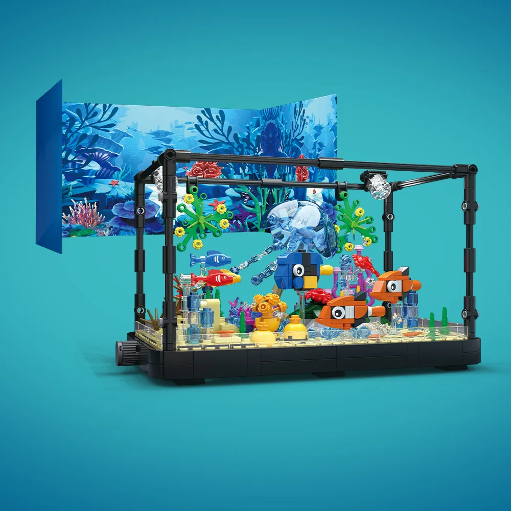 Fish Tank Building Block Set w - Fish Toy In Aquarium recension och pris