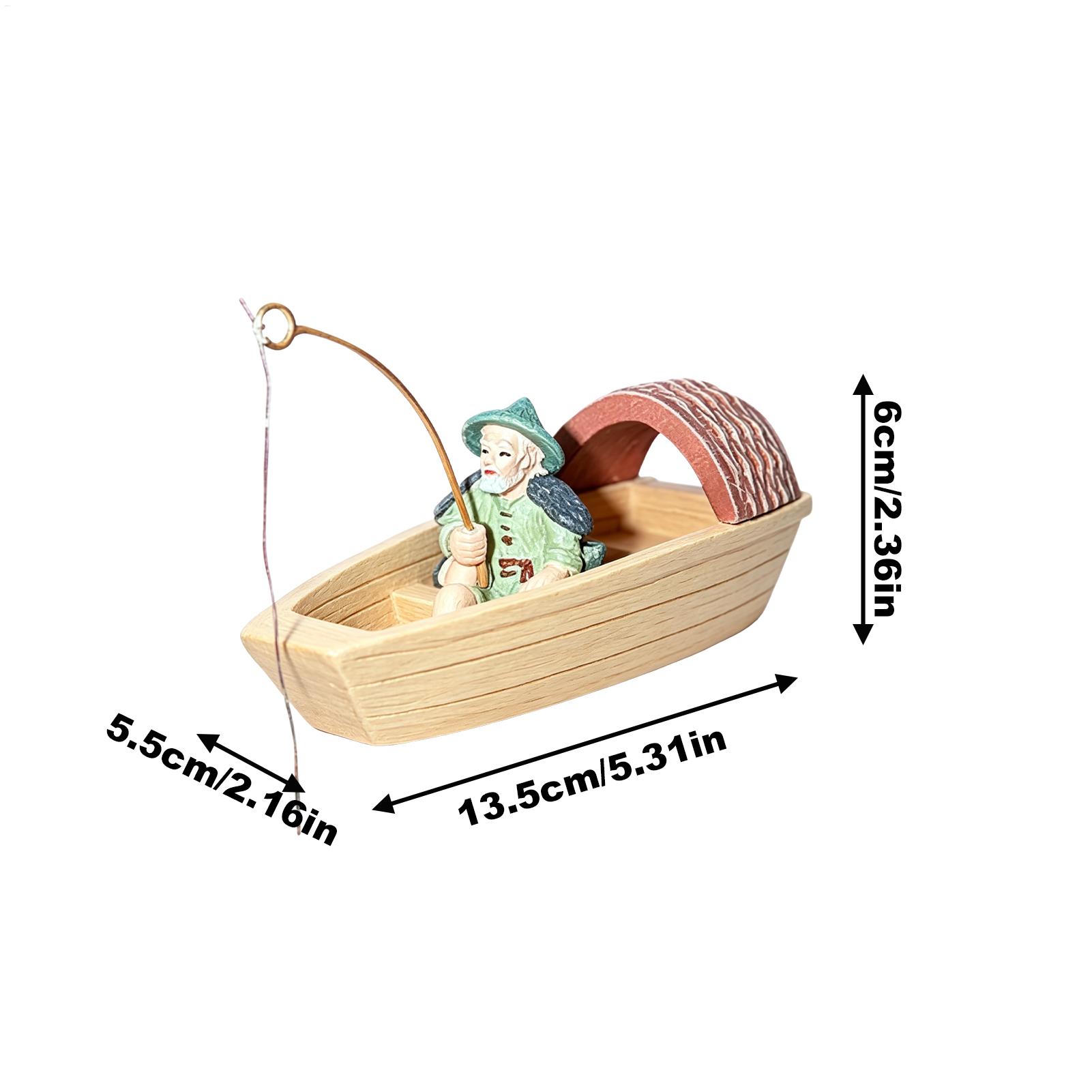 Resin Floating Fisherman Boat  - Aquarium Fish Tank Price recension och pris